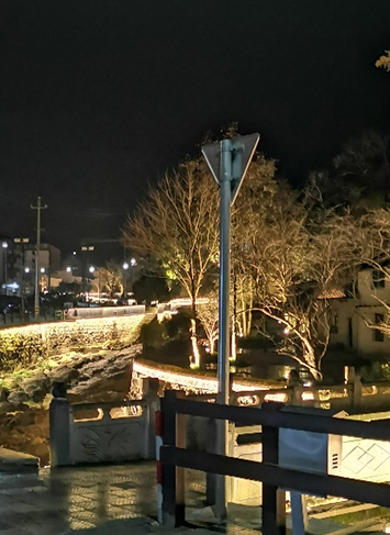 Progetto di illuminazione per scene notturne dell'area panoramica di Daming Mountain